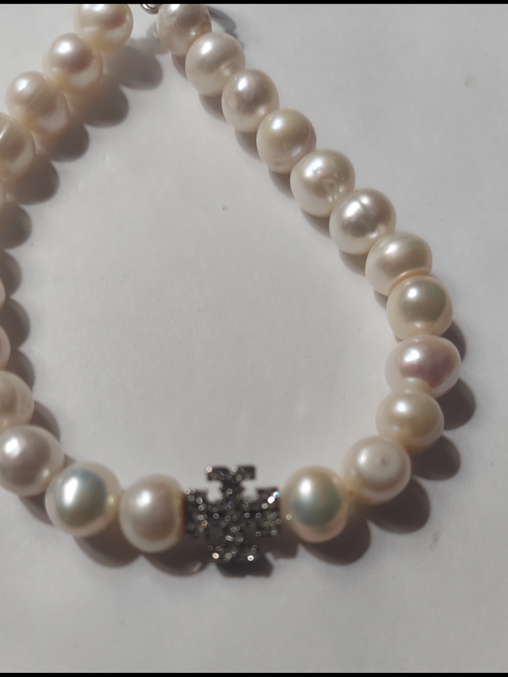 Tory Burch Moondance Pearl and Pavé Bracelet featuring cultured freshwater pearl